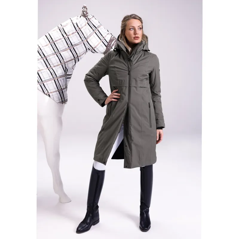 Pikeur Selection Ladies Long Raincoat - Foggy Green-4